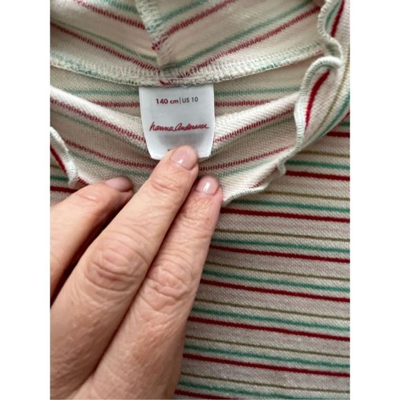 Hanna Andersson Striped Holiday Dress with Mock turtleneck, Size 10 girls - Picture 6 of 7